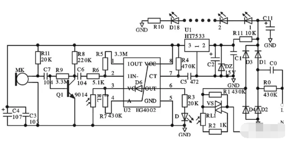 如何利用EG4002C構(gòu)建一種微功耗<b class='flag-5'>聲光</b>控<b class='flag-5'>燈</b>電路