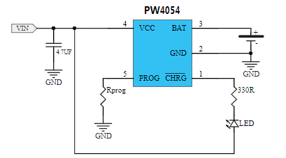 单节锂电池恒流恒压线性充电器PW4054