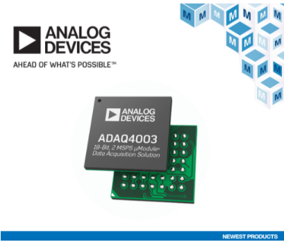 貿澤備貨Analog Devices ADAQ4003數據采集解決方案  可節省多達75%的電路板空間