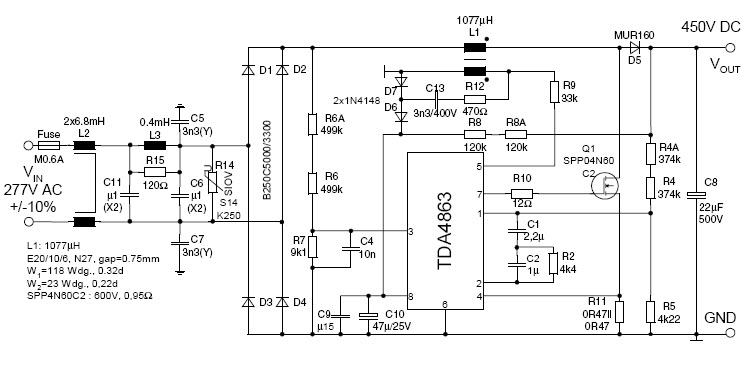 基于AN-<b class='flag-5'>PFC-TDA</b> <b class='flag-5'>4863</b>-1交流到直流单输出电源的参考设计