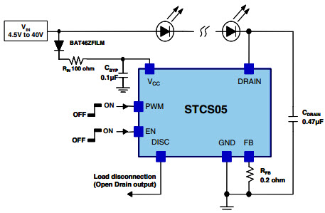 基于<b class='flag-5'>STCS05</b>DR_Typical Application通用發光二極管<b class='flag-5'>驅動</b>器的參考設計