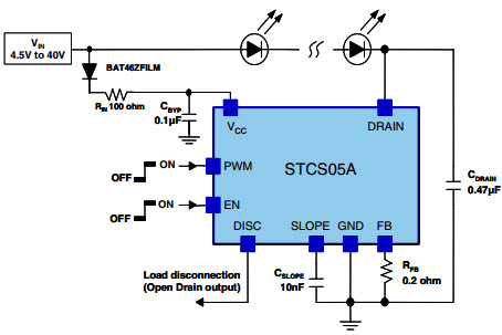 基于<b class='flag-5'>STCS05</b>ADR_Typical Application通用發光二極管<b class='flag-5'>驅動</b>器的參考設計
