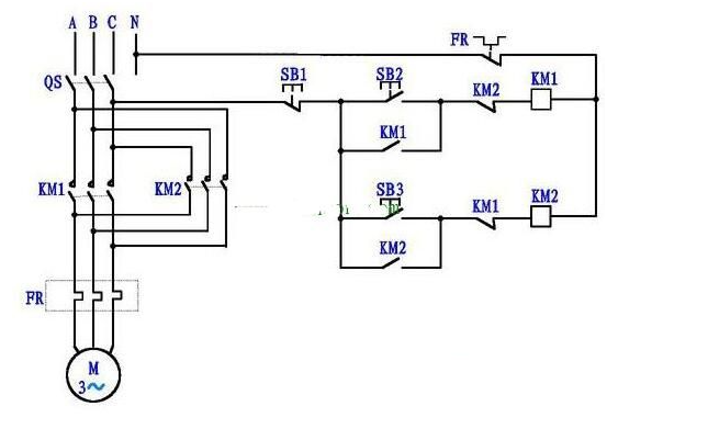 三相电机正反转控制电路图及原理详解1