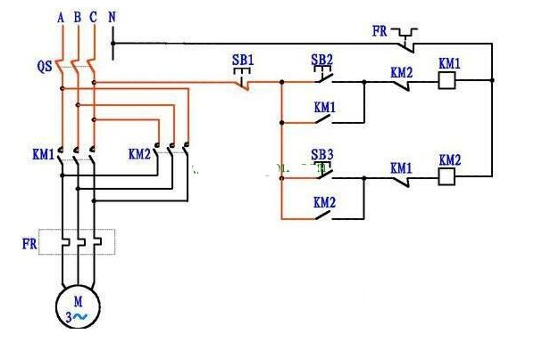 三相电机正反转控制电路图及原理详解3