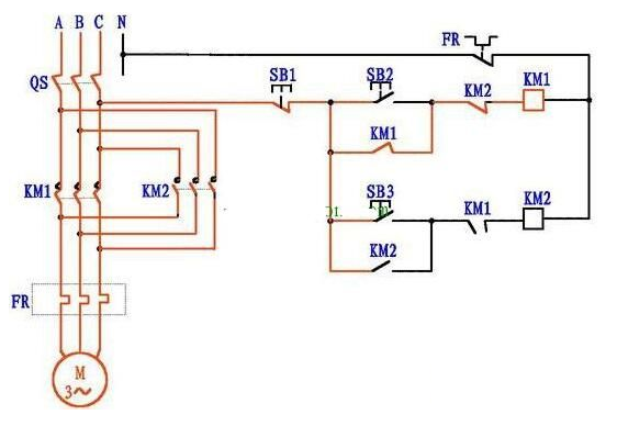 三相电机正反转控制电路图及原理详解5