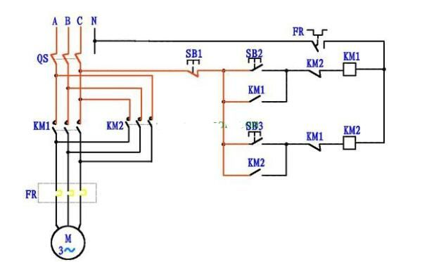 三相电机正反转控制电路图
