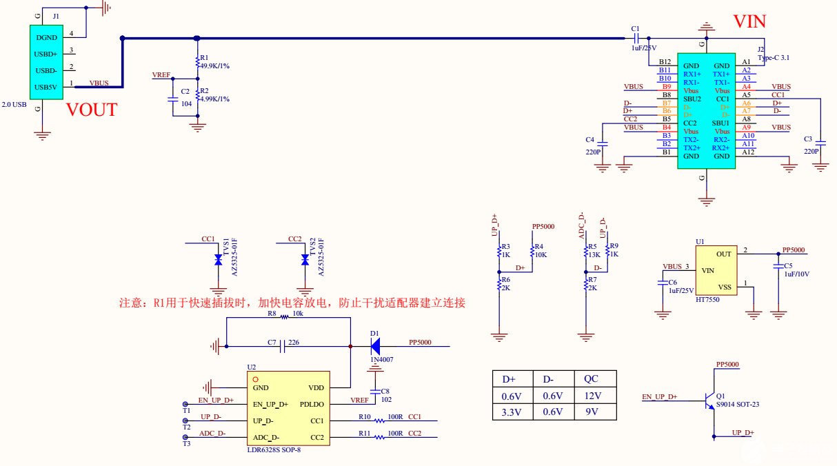 usb转typec电路图图片