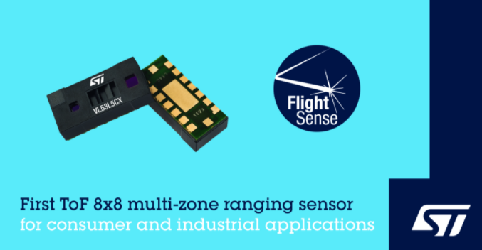 意法半導體發布8x8區測距飛行時間傳感器，賦能應用創新