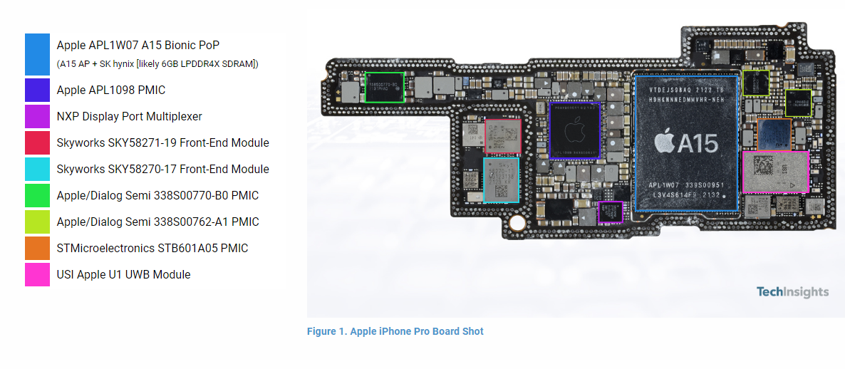 iphone13pro首拆苹果高调展示a15核心元器件供应商揭露