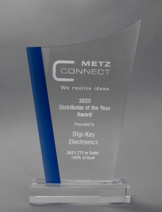 Digi-Key Electronics 获评 METZ CONNECT 年度分销商大奖