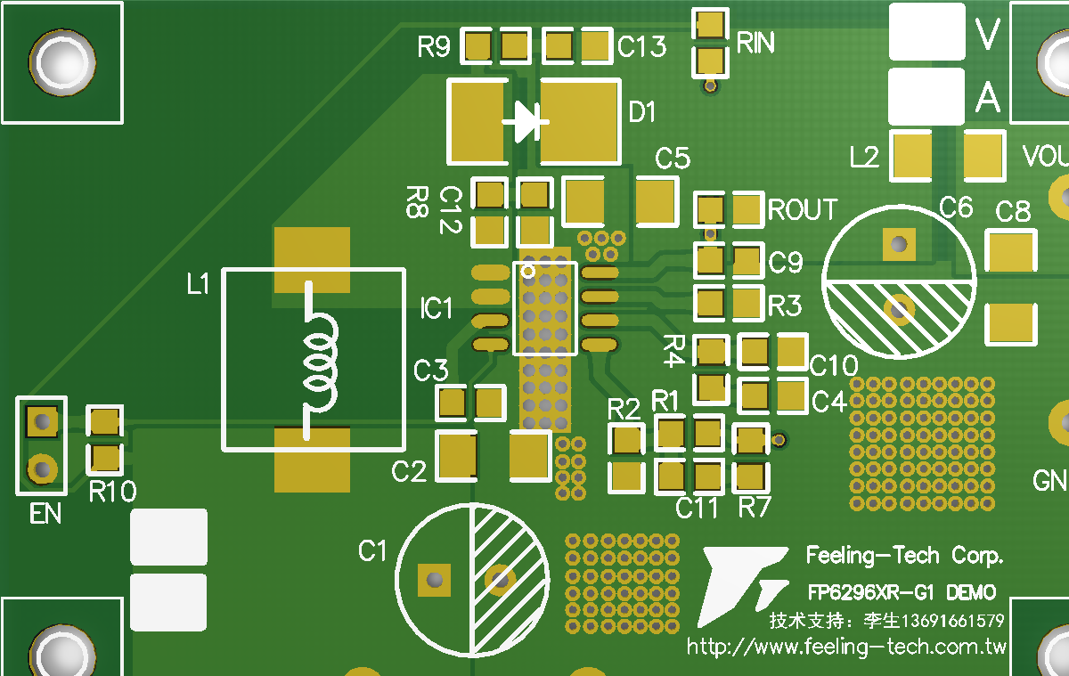 電池升壓 5V9V12V，內(nèi)置 MOS 大功率方案：FP6296XR-G1 原理圖