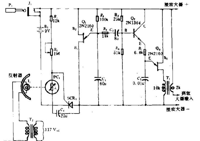 光電報(bào)警電路圖（光電傳感器線(xiàn)路/紅外二極管發(fā)射電路/光電報(bào)警電路）