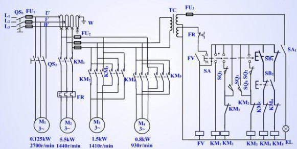 气控电路原理（气体监测自动控制电路/换气扇简易气控电路/钻床电气电路）