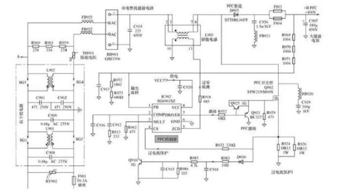 電視機(jī)電路圖詳解（液晶彩電電路/液晶電視電源電路/液晶電視電源板pfc電路）