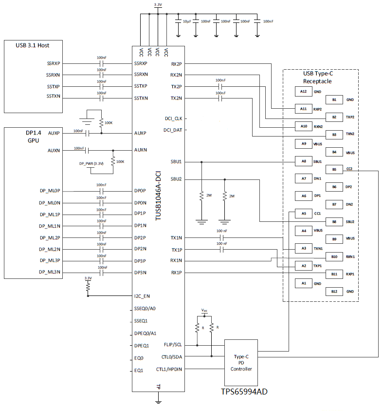 如何通过<b class='flag-5'>TPS65994AD</b>和<b class='flag-5'>TUSB1046A</b>实现<b class='flag-5'>USB</b> Type-C DP Mode