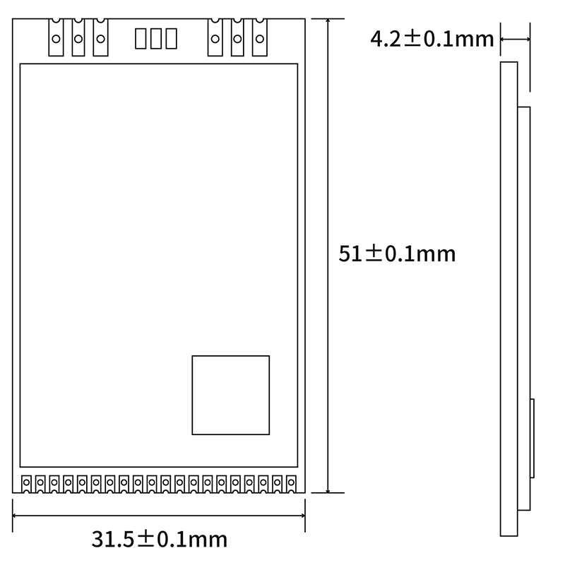 LoRaWAN网关LoRaWAN1302的机械尺寸