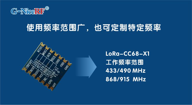 使用频率范围广的LoRa模块LoRa-CC68-X1