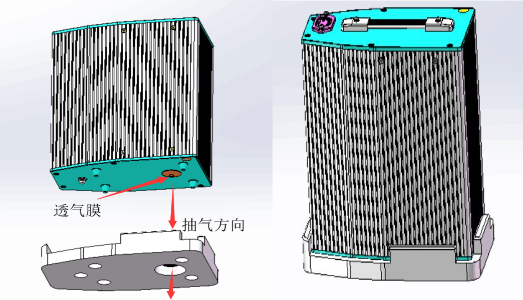 電池包防水檢測產品及模具示意圖