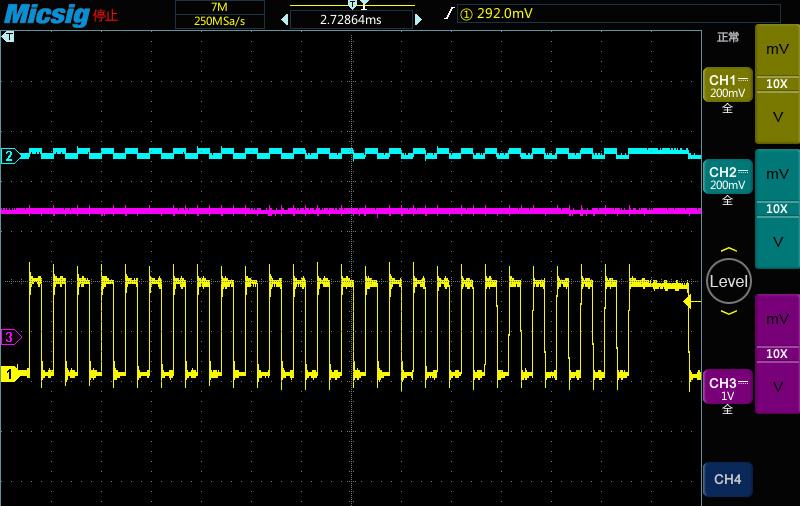 示波器测ipad触屏数据线高频长串方波脉冲变成了锯齿波?通过设置解决！