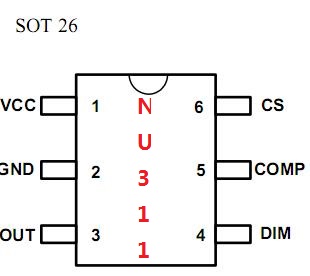 AC-DC 宽电压LED驱动芯片NU311典型应用电路图