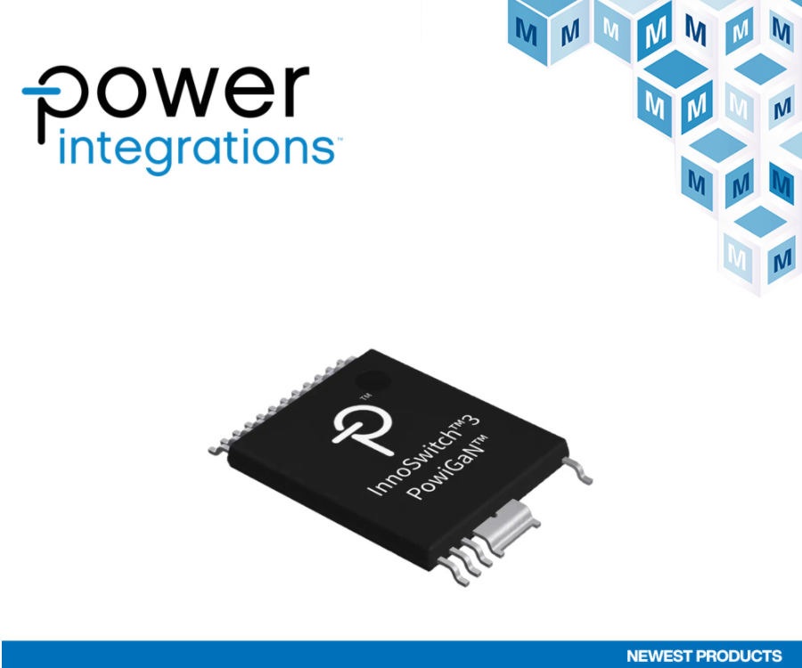貿澤開售Power Integrations InnoSwitch3-PD IC為USB Type-C、PD和PPS充電器與適配器提供解決方案