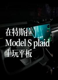 在特斯拉Model S plaid 上玩平板