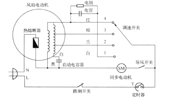 电风扇电路图及原理图