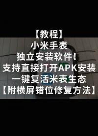 【教程】小米手表独立安装软件！支持直接打开APK安装，一键复活米表生态【附横屏错位修复方法】