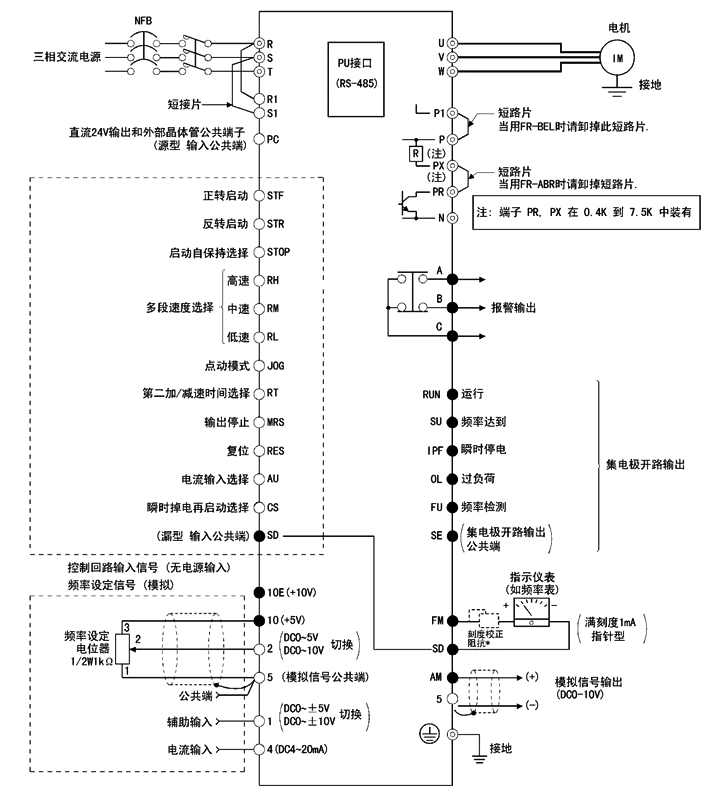 abbacs880变频器接线图图片