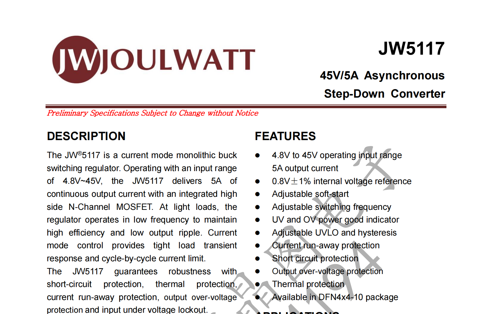 JW5117杰華特完全兼容芯洲DCDC SCT2...