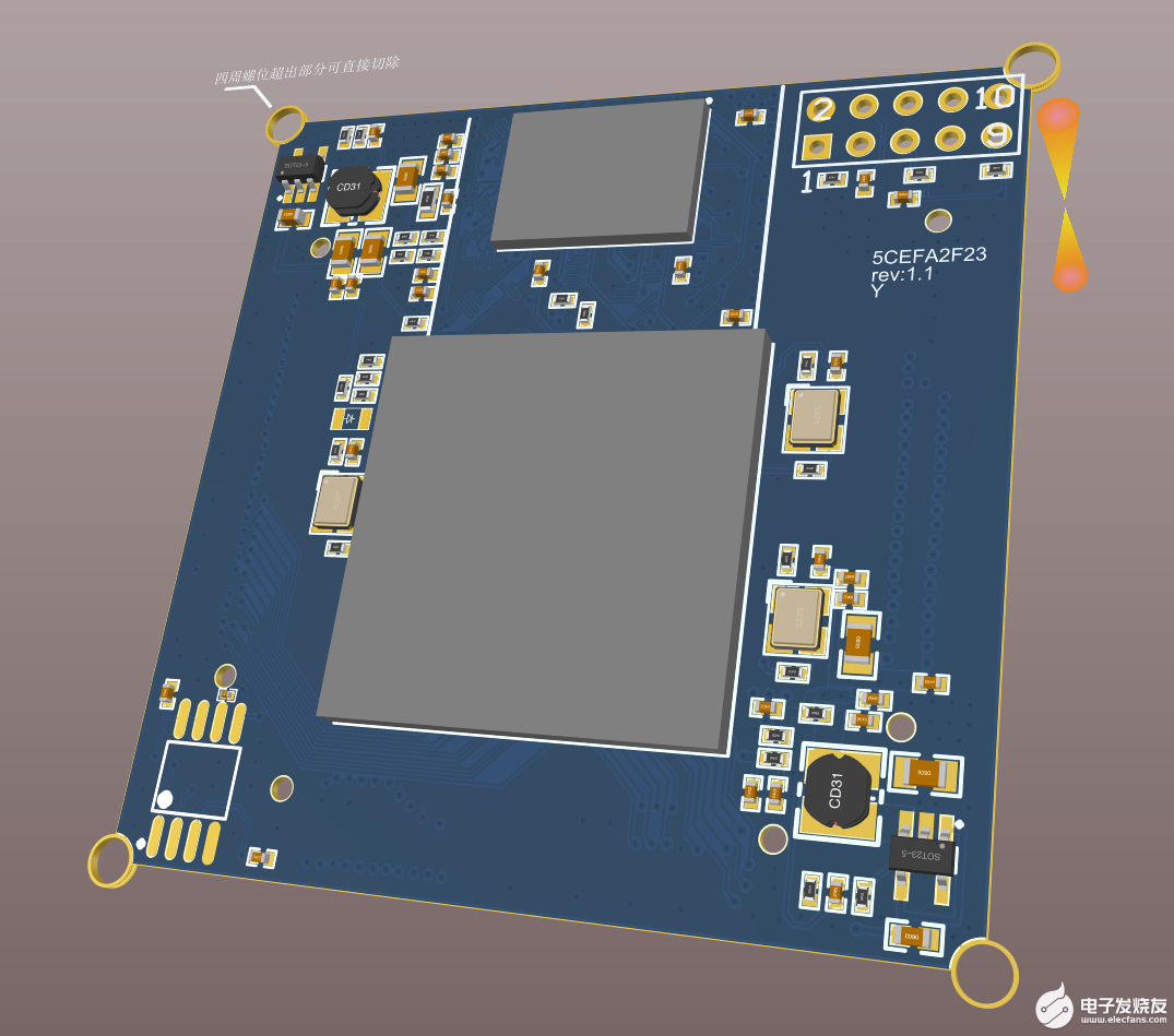 FPGA_5CEFA2F23核心板-验证板