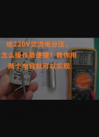 给220V交流电分压，怎么操作最便捷？教你用两个电容就可以实现