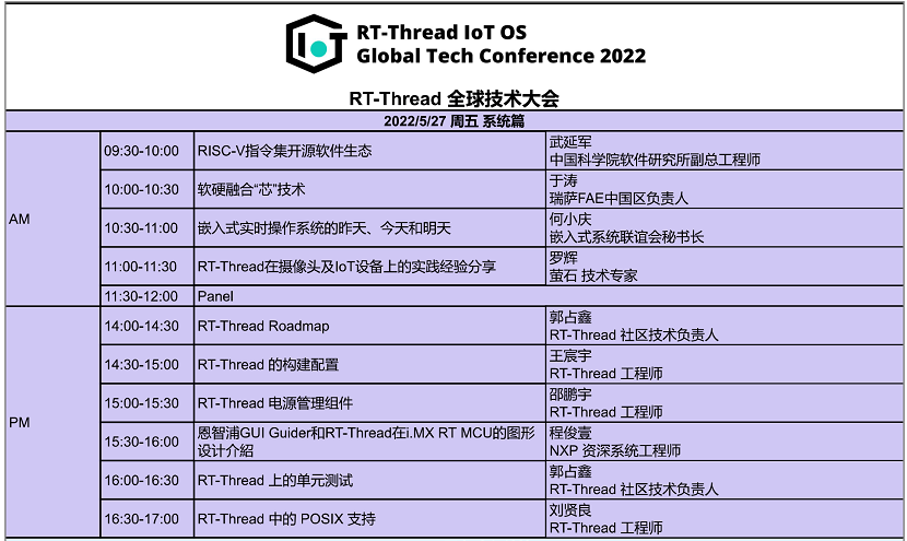 2022RT-Thread全球技术大会开播 直播地址在这里