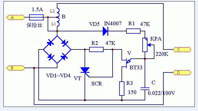 全<b class='flag-5'>自動(dòng)</b>無(wú)觸點(diǎn)<b class='flag-5'>交流</b><b class='flag-5'>穩(wěn)壓器</b><b class='flag-5'>電路</b>