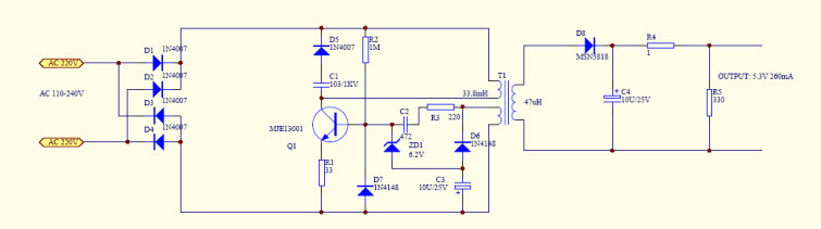 <b class='flag-5'>一款</b>手機(jī)<b class='flag-5'>充電器</b>電路