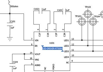 <b>LED</b><b>驱动器</b>RT9364应用<b>电路</b>
