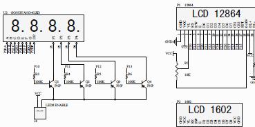 <b class='flag-5'>LCD1602+LCD12864+89C51</b>顯示電路原理圖