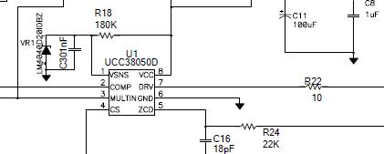 21W <b>PFC</b><b>反</b><b>激</b>式过渡模式电路