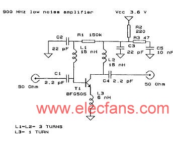 3V <b class='flag-5'>1.9GHz</b>低噪音低電流前置放大器