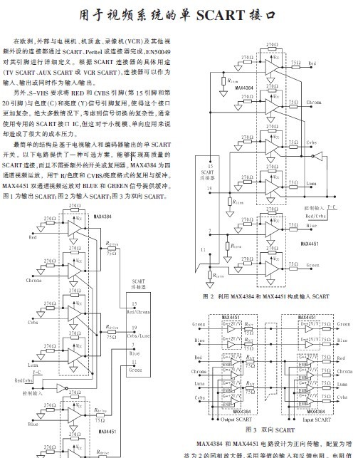 用于视频系统的单<b class='flag-5'>SCART</b>接口