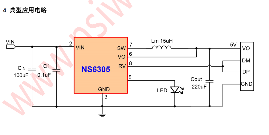 NS6305系列同步降压电源管理芯片的概述