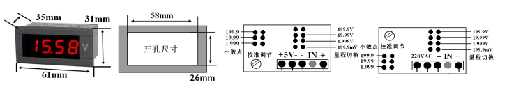 IN2135數顯交流電壓電流表的使用說明