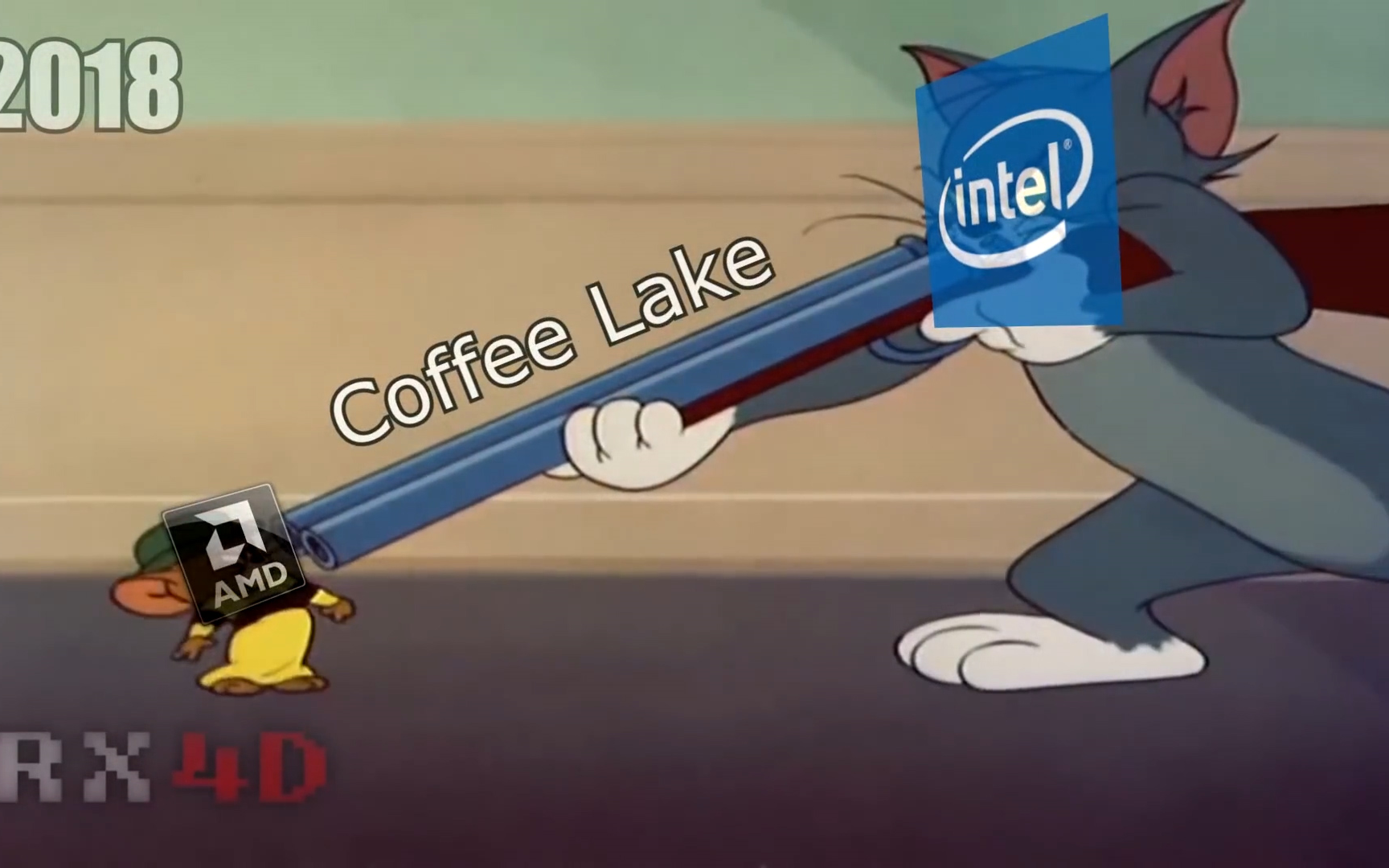 猫和老鼠(×) Intel and AMD(√) 