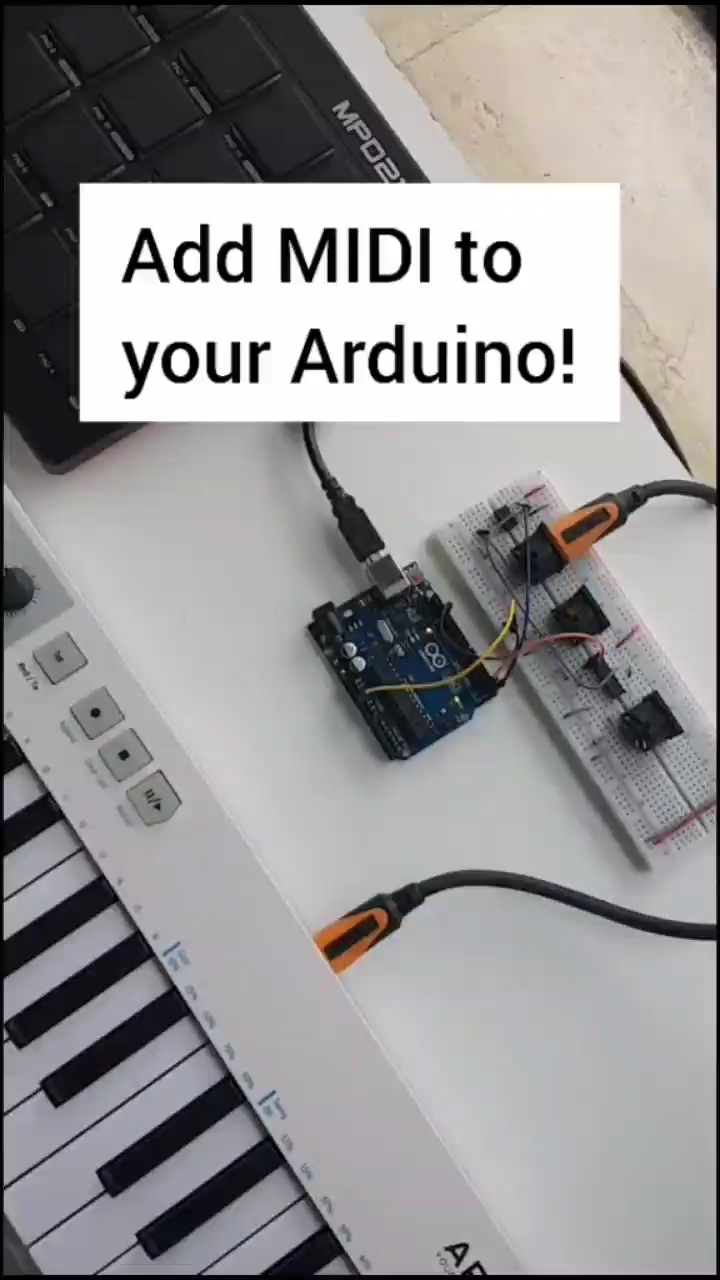 将arduino和电子琴联合在一起，midi接口