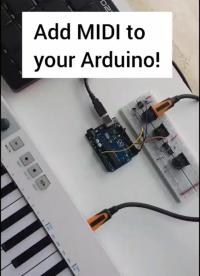 將arduino和電子琴聯合在一起，midi接口