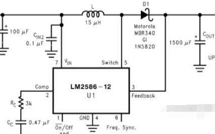 基于LM2586构建的转化器电路
