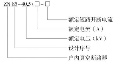 ZN85-40.5真空断路器型号及含义