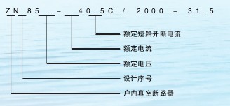 ZN85-40.5真空斷路器型號含義說明