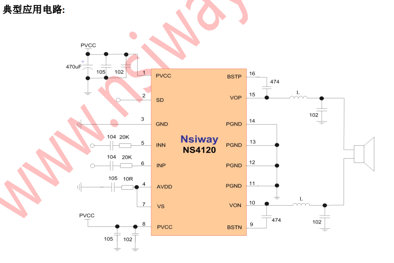 NS4120 D类音频功率放大器概述及特性