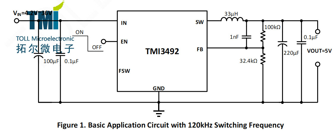 同步整流降压转换器TMI3492简介及电路图
